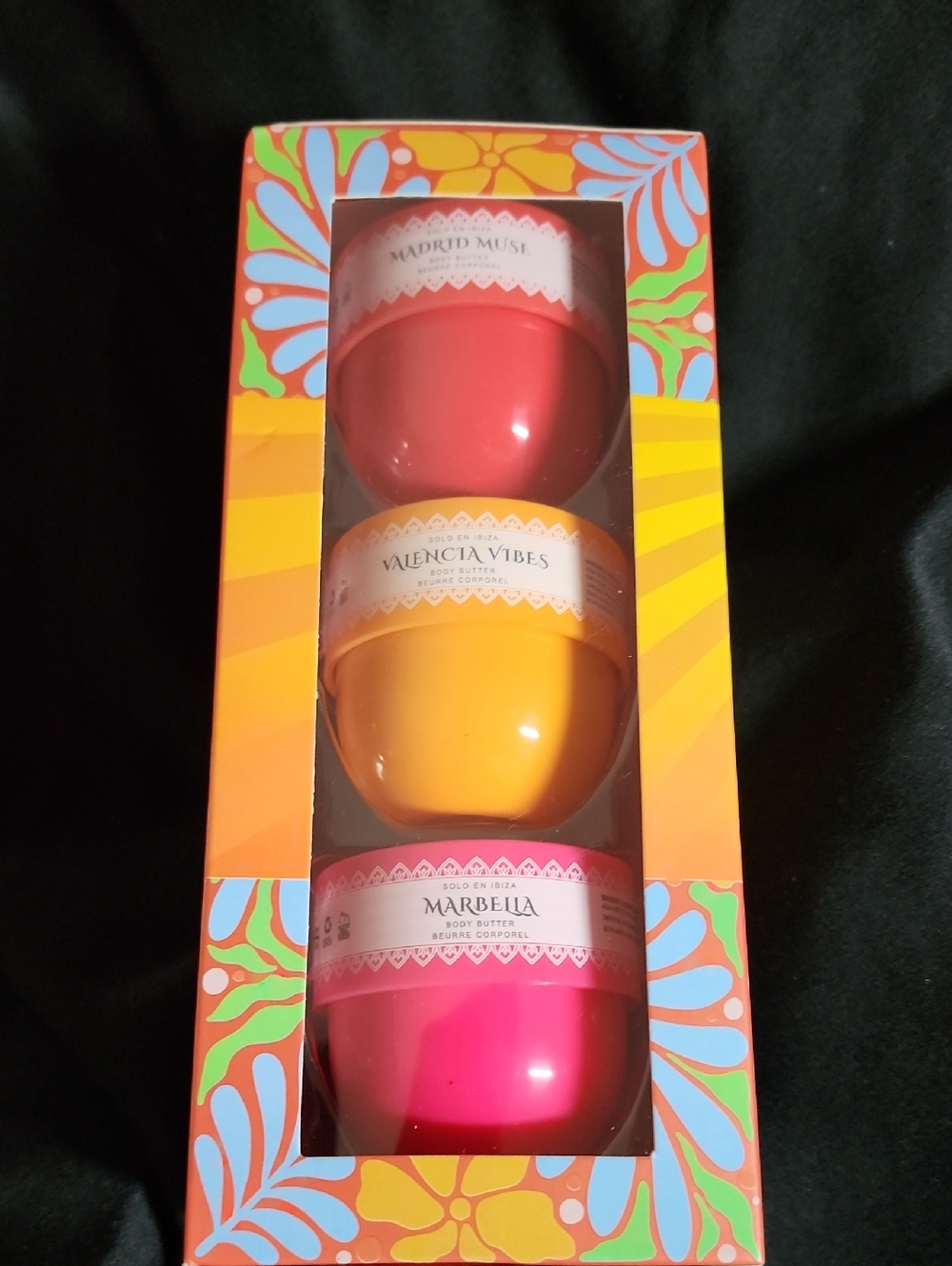 Madrid Muse, Valencia Vibes & Marbella Trio Body Butter Set - Pink, Orange, Red